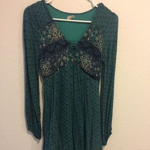 Mini dress with bell sleeves